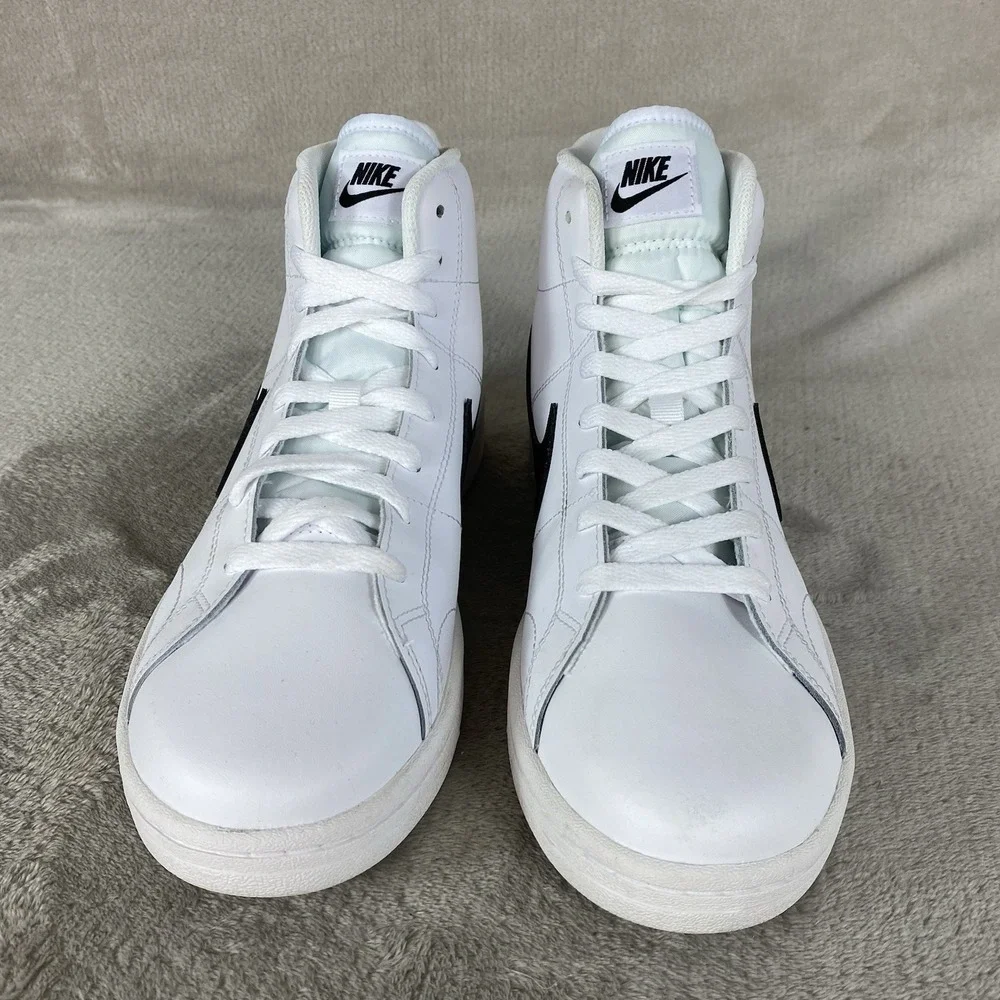 Nike Court Royale 2 Mid Leather Mens Size 10 Onyx White Black CQ9179-100 NEW